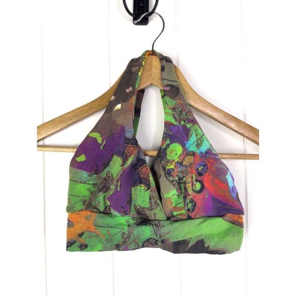Blue Fish Quirky Hippie Halter Sports Bra Size M/L - Picture 1 of 8